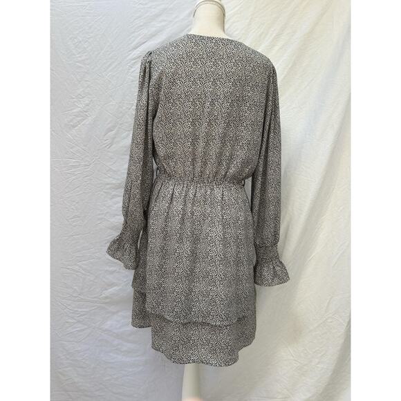 HALOGEN Animal Print Faux Wrap Dress Size Medium Career Capsule - Picture 2 of 8